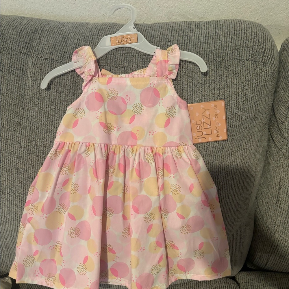 Pink and Yellow Polka Dot Dress